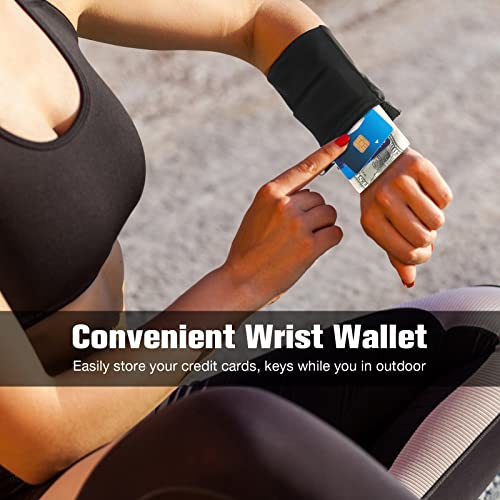 Honoson 5 Pcs Wrist Wallet for Women Men, Zipper Wrist Pouch Purse for Running Wristband Sweatband Wallet for Running Walking Hiking Jogging Travel Events Keys Cash Napkin