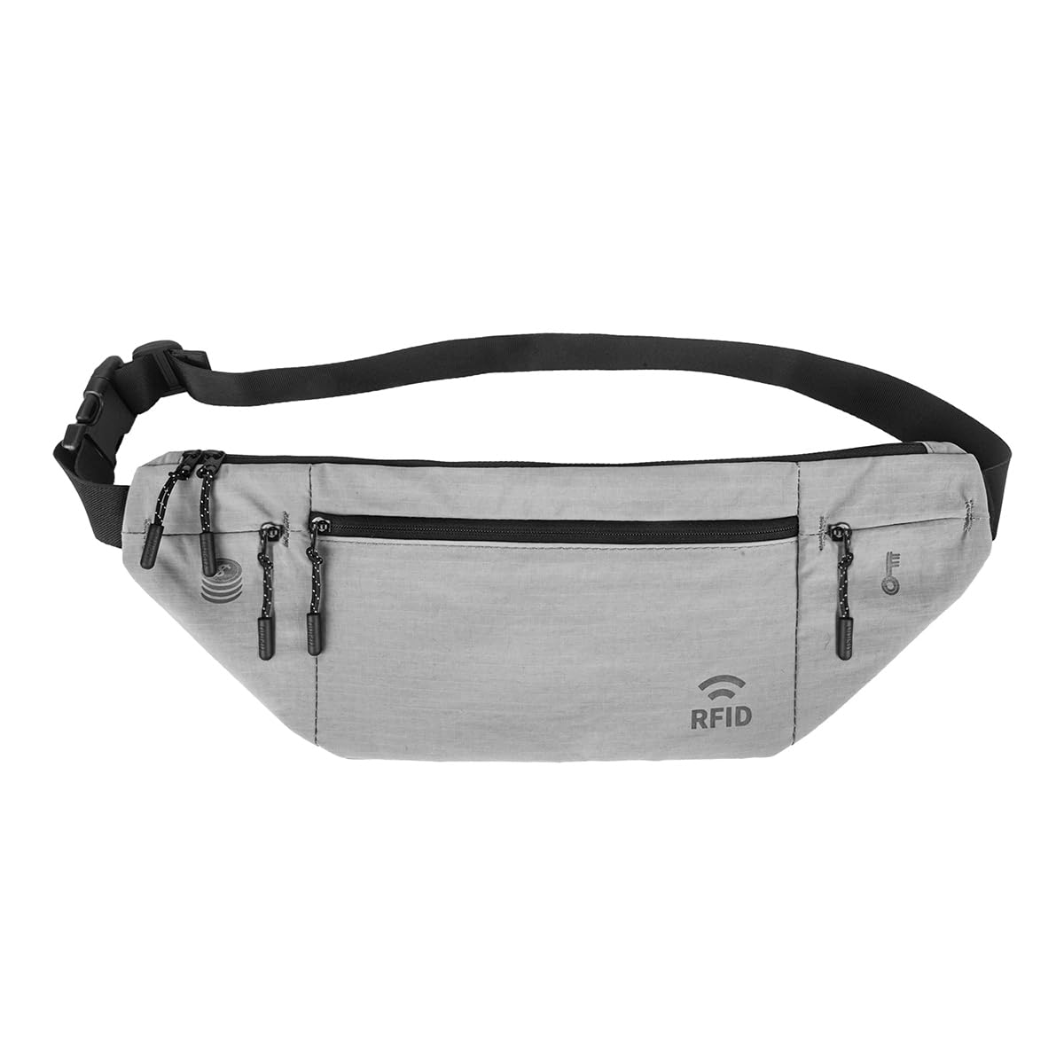 Travel Money Belt for Men and Women hidden slim passport holder - travel wallet with RFID blocking under clothes to protect Cash, Credit Cards and Documents (BLACK)