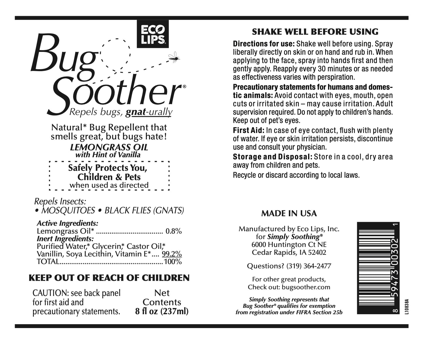 Bug Soother Spray (3, 4oz) - Natural Mosquito, Gnat & Insect Deterrent & Repellent with Essential Oils - 100% DEET-Free Safe for Adults, Babies, Pets, & Environment - Made in USA - Includes 1 oz