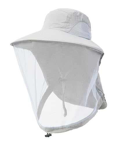 Womens Sun Hat Outdoor UV Protection Wide Brim Fishing Hat with Ponytail Hole Neck Flap for Beach Hiking Camping