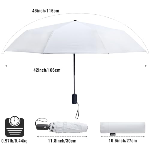 G4Free UPF 50+ UV Protection Large Travel Umbrella 42/46 Inch Auto Open Close Windproof Sun Blocking Umbrella