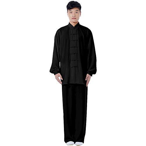 ZooBoo Cotton Blend Long Sleeves Tai Chi Suit Morning Exercise Uniform Kung Fu Clothing for Men