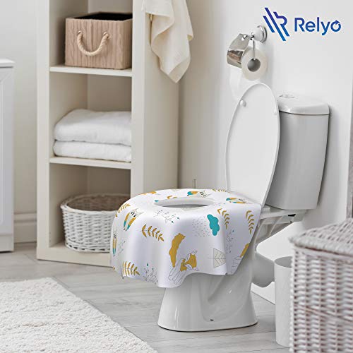 Toilet Seat Covers Disposable - 20 Pack - Waterproof, Ideal for Kids and Adults – Extra Large, Individually Wrapped for Travel, Toddlers Potty Training in Public Restrooms (Waves, 20)