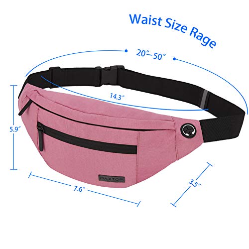 MAXTOP Large Crossbody Fanny Pack with 4-Zipper Pockets,Gifts for Enjoy Sports Festival Workout Traveling Running Casual Hands-Free Wallets Waist Pack Phone Bag Carrying All Phones