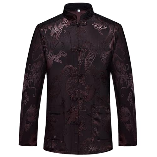 wecotton Tang Suit Men Hanfu Chinese Traditional Clothes Kung Fu Shirt Uniform Long Sleeved Coat Tops and Pants
