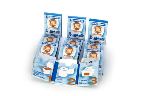 Great for travel (12-Pack) Portable Disposable Oversized Toilet Seat Cover, 3ft 3Ply Toilet Paper, Hand & Flushable Tush Wipe.