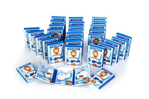 Great for travel (12-Pack) Portable Disposable Oversized Toilet Seat Cover, 3ft 3Ply Toilet Paper, Hand & Flushable Tush Wipe.