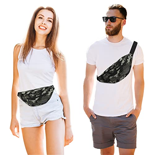 MAXTOP Large Crossbody Fanny Pack with 4-Zipper Pockets,Gifts for Enjoy Sports Festival Workout Traveling Running Casual Hands-Free Wallets Waist Pack Phone Bag Carrying All Phones