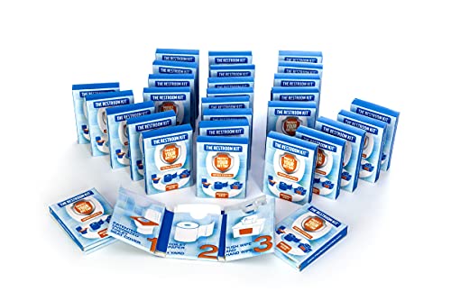 Great for travel (12-Pack) Portable Disposable Oversized Toilet Seat Cover, 3ft 3Ply Toilet Paper, Hand & Flushable Tush Wipe.