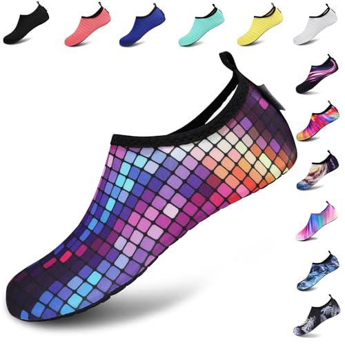 VIFUUR Water Sports Shoes Barefoot Quick-Dry Aqua Yoga Socks Slip-on for Men Women