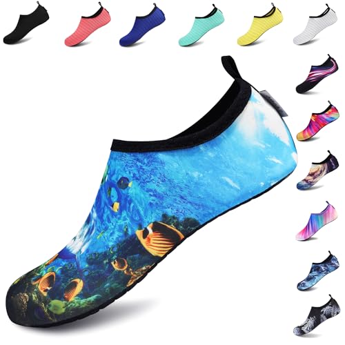 VIFUUR Water Sports Shoes Barefoot Quick-Dry Aqua Yoga Socks Slip-on for Men Women