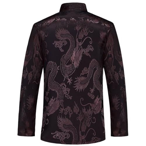 wecotton Tang Suit Men Hanfu Chinese Traditional Clothes Kung Fu Shirt Uniform Long Sleeved Coat Tops and Pants