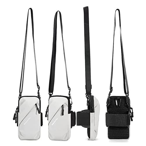 Cell Phone Holder, Small Crossbody Shoulder Holsters Bag with Arm Band, Fits iPhone and Android, Use for Running, Walking, Hiking & Biking (6.7 Inches, Red)