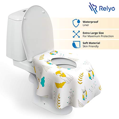 Toilet Seat Covers Disposable - 20 Pack - Waterproof, Ideal for Kids and Adults – Extra Large, Individually Wrapped for Travel, Toddlers Potty Training in Public Restrooms (Waves, 20)