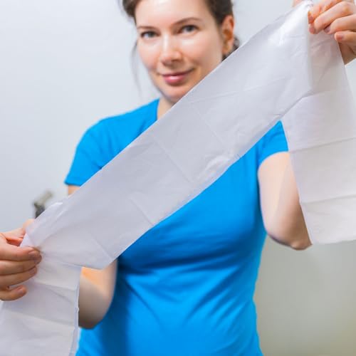 Great for travel (12-Pack) Portable Disposable Oversized Toilet Seat Cover, 3ft 3Ply Toilet Paper, Hand & Flushable Tush Wipe.