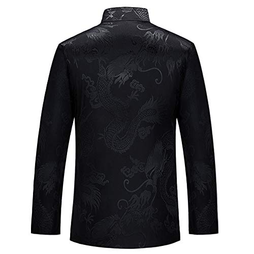 wecotton Tang Suit Men Hanfu Chinese Traditional Clothes Kung Fu Shirt Uniform Long Sleeved Coat Tops and Pants