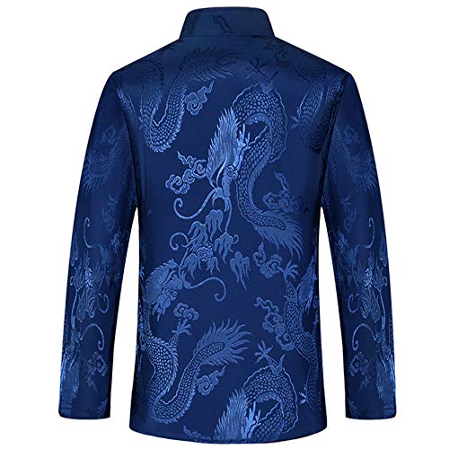 wecotton Tang Suit Men Hanfu Chinese Traditional Clothes Kung Fu Shirt Uniform Long Sleeved Coat Tops and Pants