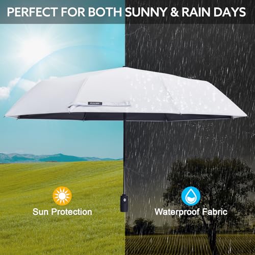G4Free UPF 50+ UV Protection Large Travel Umbrella 42/46 Inch Auto Open Close Windproof Sun Blocking Umbrella