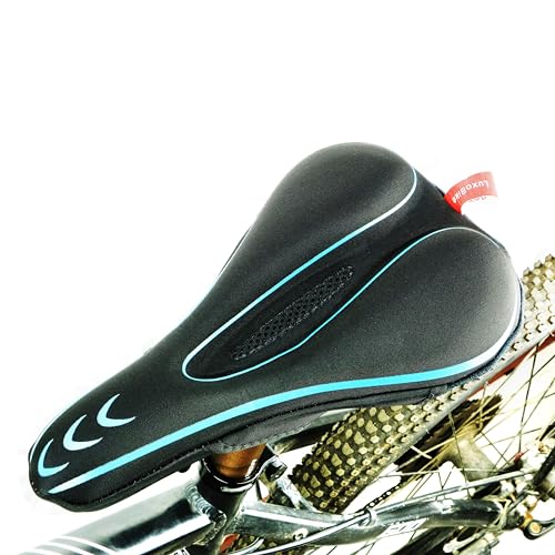 Gel Bike Seat Cover Padded Bicycle Seat Covers for Men – Comfort Soft Silicone Bicycle Seat Pad for Mountain Road Bike Outdoor Cycling – Stationary Cycle Spin Bike Seat Cushion Pads Spinning