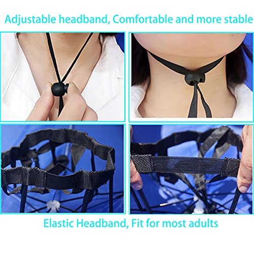 Umbrella Hat, 37 inch Fishing Umbrella Hat Hands Free Foldable UV Protection Umbrella Cap Adjustable Headwear for Fishing Golf Camping Beach Gardening Sunshade Outdoor