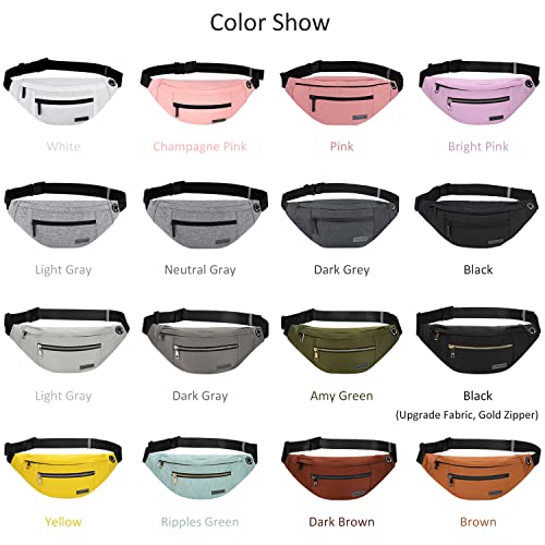MAXTOP Large Crossbody Fanny Pack with 4-Zipper Pockets,Gifts for Enjoy Sports Festival Workout Traveling Running Casual Hands-Free Wallets Waist Pack Phone Bag Carrying All Phones