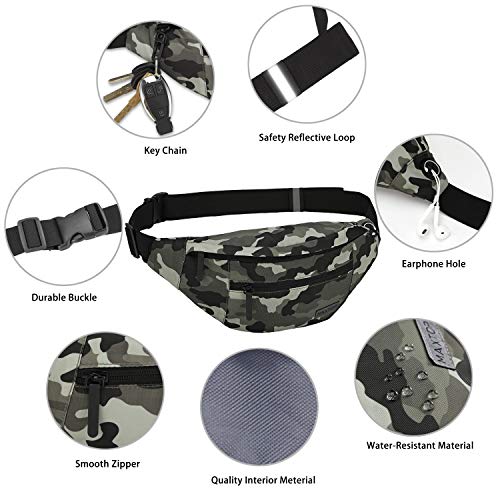 MAXTOP Large Crossbody Fanny Pack with 4-Zipper Pockets,Gifts for Enjoy Sports Festival Workout Traveling Running Casual Hands-Free Wallets Waist Pack Phone Bag Carrying All Phones
