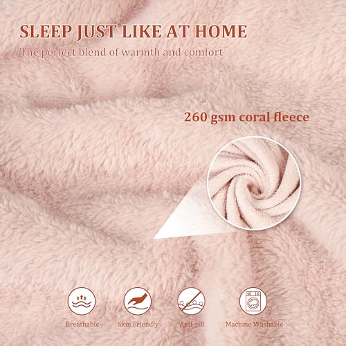 Tirrinia Soft Travel Blanket Pillow, 3-in-1 Foldable Airplane Throw Blanket, Long Flight Essentials, Car Pillow, Lightweight Travel Accessories