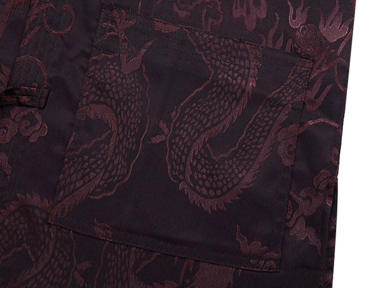 wecotton Tang Suit Men Hanfu Chinese Traditional Clothes Kung Fu Shirt Uniform Long Sleeved Coat Tops and Pants