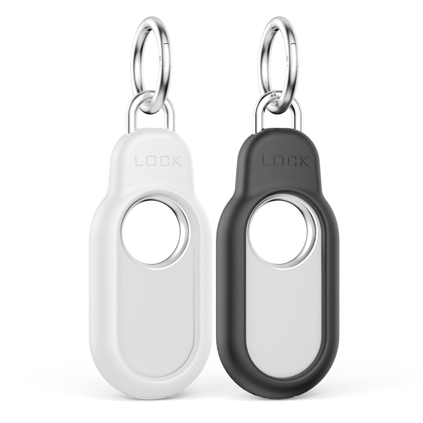 2 Pack Compatible with Samsung Galaxy Smart Tag 2 Case TUDIOW Secure Holder with Wire Cable Lock for Smart Tag 2 Anti-Lost Protective Cover for Samsung Galaxy SmartTag 2 (Black+White)