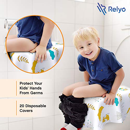 Toilet Seat Covers Disposable - 20 Pack - Waterproof, Ideal for Kids and Adults – Extra Large, Individually Wrapped for Travel, Toddlers Potty Training in Public Restrooms (Waves, 20)