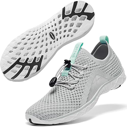 ALEADER Xdrain Women's Water Shoes Mesh Slip On Aqua Shoes for Beach, Swimming, Travel & Tennis