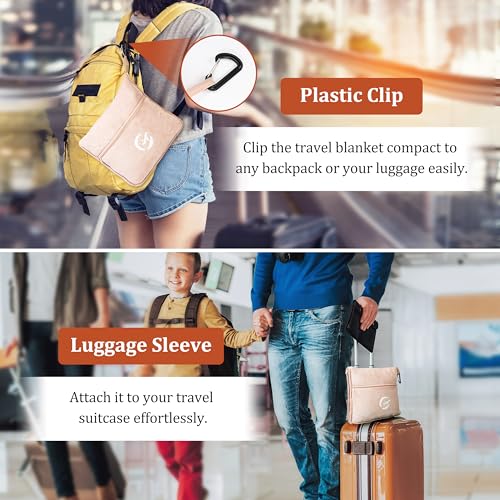 Tirrinia Soft Travel Blanket Pillow, 3-in-1 Foldable Airplane Throw Blanket, Long Flight Essentials, Car Pillow, Lightweight Travel Accessories