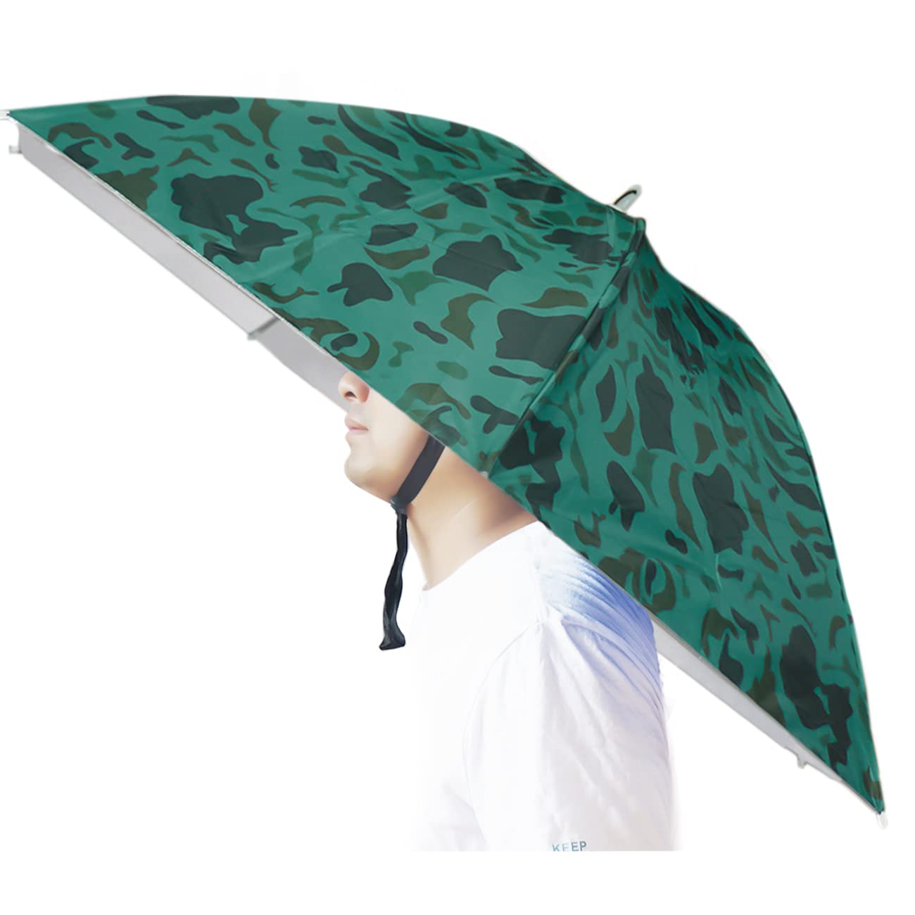 Umbrella Hat, 37 inch Fishing Umbrella Hat Hands Free Foldable UV Protection Umbrella Cap Adjustable Headwear for Fishing Golf Camping Beach Gardening Sunshade Outdoor