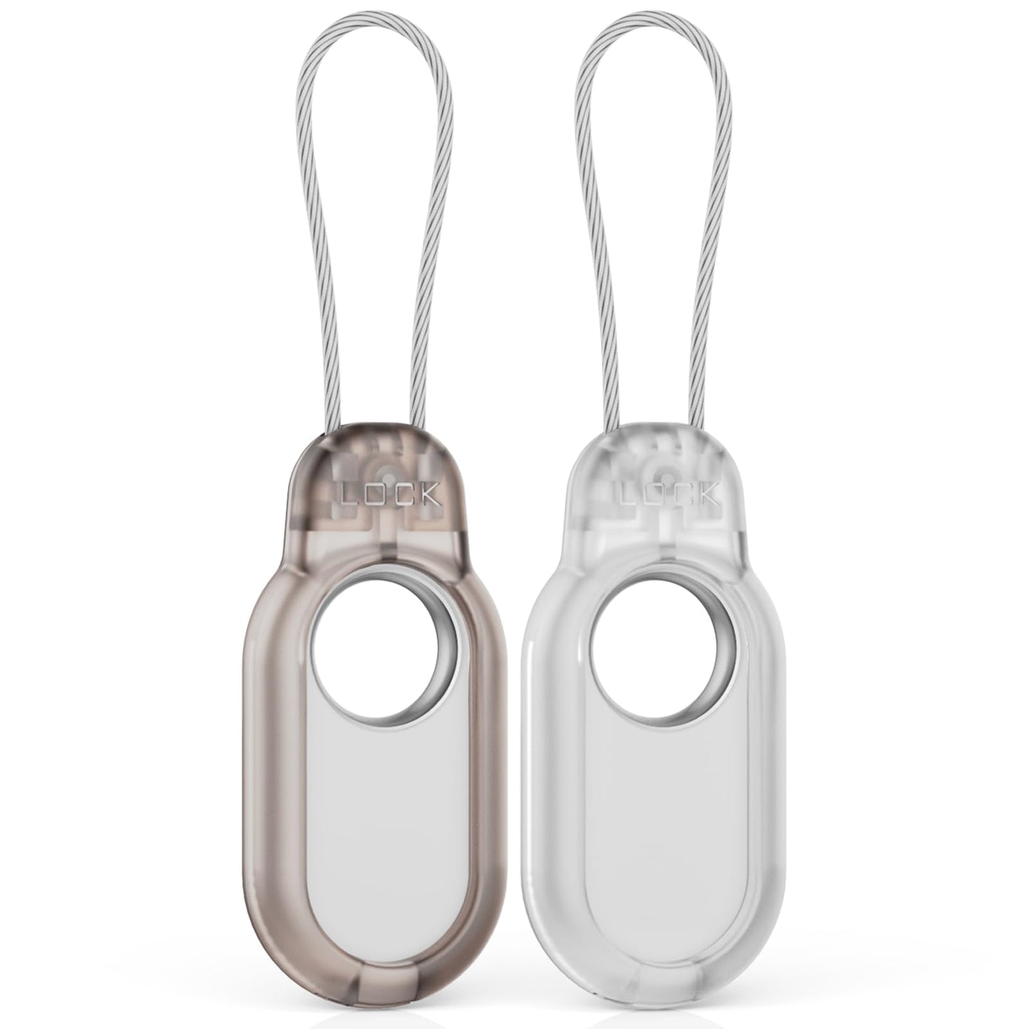 2 Pack Compatible with Samsung Galaxy Smart Tag 2 Case TUDIOW Secure Holder with Wire Cable Lock for Smart Tag 2 Anti-Lost Protective Cover for Samsung Galaxy SmartTag 2 (Black+White)