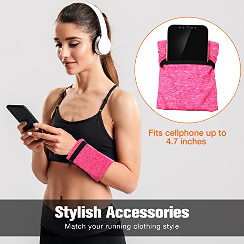 Honoson 5 Pcs Wrist Wallet for Women Men, Zipper Wrist Pouch Purse for Running Wristband Sweatband Wallet for Running Walking Hiking Jogging Travel Events Keys Cash Napkin