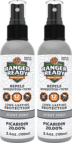 Ranger Ready Repellents Picaridin Insect Repellent Spray - Mosquito Repellent and Tick Spray, Scent Zero, Travel Size Bug Spray (3.4 oz, Pack of 1)