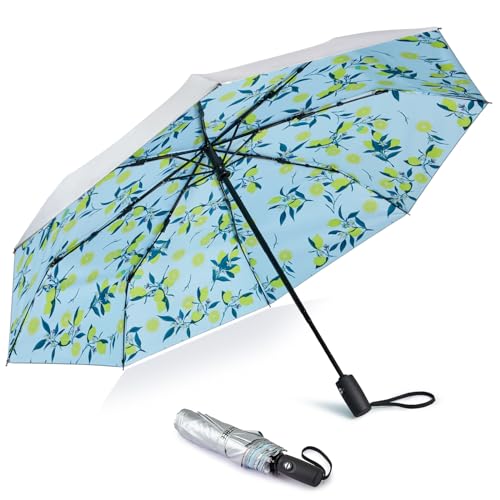 G4Free UPF 50+ UV Protection Large Travel Umbrella 42/46 Inch Auto Open Close Windproof Sun Blocking Umbrella