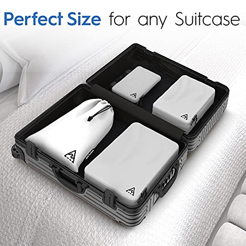 8 Set/4 Set Deluxe Compression Packing Cubes Travel - Maximize Space In Luggage With Patented HybridMax Double Capacity Design, Luxury Compressible Packing Cubes For Travel, Large, Small, & Medium