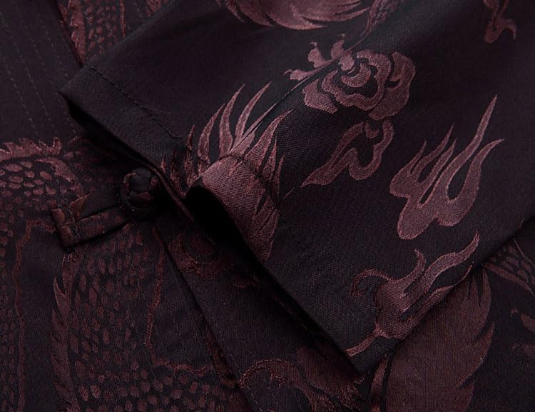wecotton Tang Suit Men Hanfu Chinese Traditional Clothes Kung Fu Shirt Uniform Long Sleeved Coat Tops and Pants
