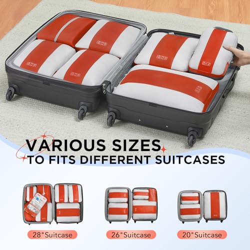 10 Set Compression Packing Cubes for Travel Essentials,Compressible Expandable Packing Cubes for Suitcase,OlarHike Luggage Organizer Bags for Travel,Handy Helper for Organizing Clothes(Black)