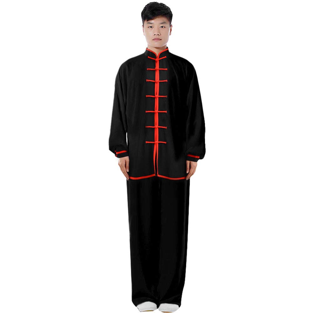 ZooBoo Cotton Blend Long Sleeves Tai Chi Suit Morning Exercise Uniform Kung Fu Clothing for Men