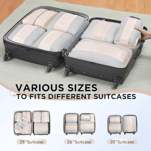 10 Set Compression Packing Cubes for Travel Essentials,Compressible Expandable Packing Cubes for Suitcase,OlarHike Luggage Organizer Bags for Travel,Handy Helper for Organizing Clothes(Black)