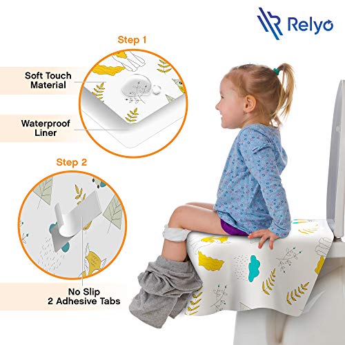 Toilet Seat Covers Disposable - 20 Pack - Waterproof, Ideal for Kids and Adults – Extra Large, Individually Wrapped for Travel, Toddlers Potty Training in Public Restrooms (Waves, 20)