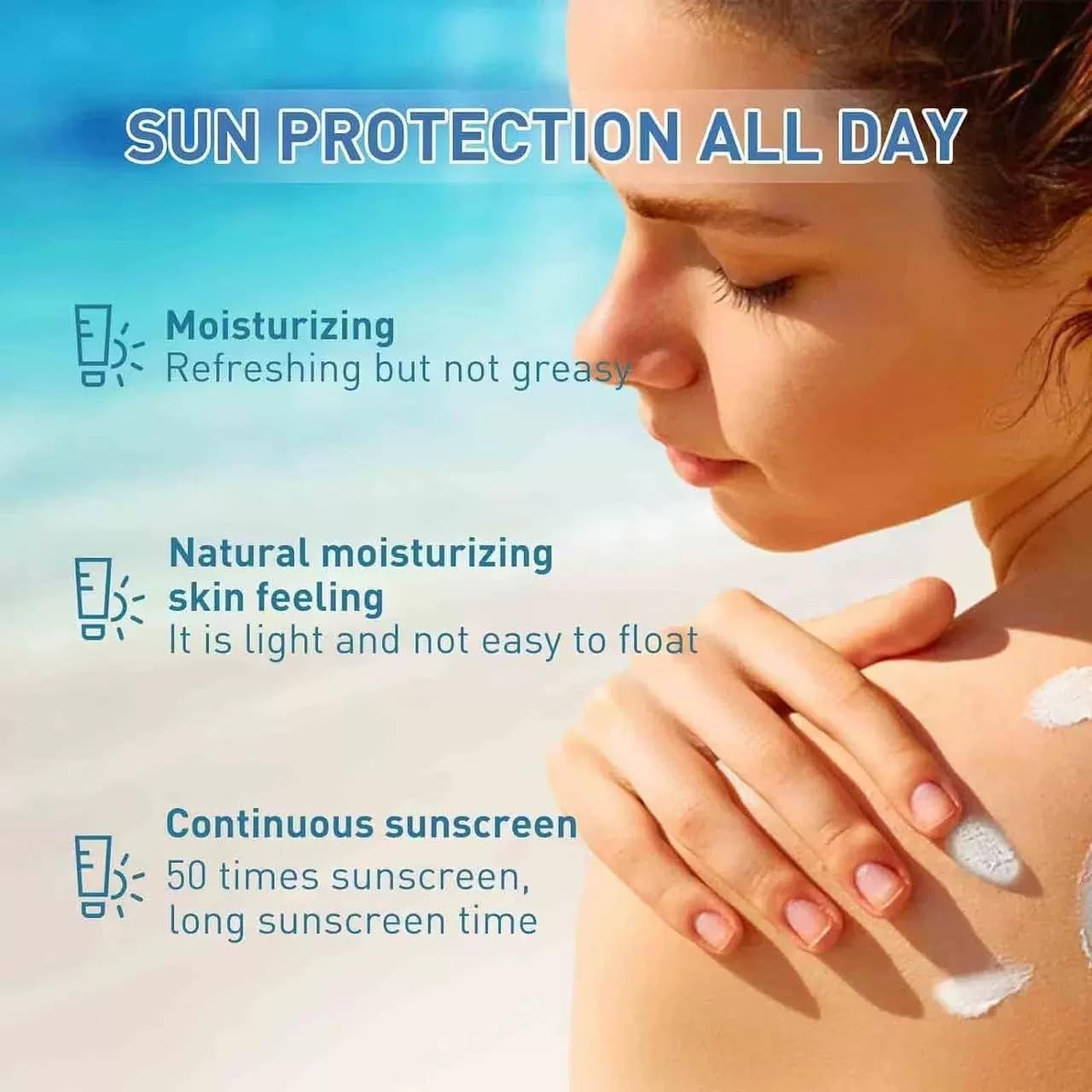 Centella Sunscreen SPF 50-50ML 𝑴𝒂𝒅𝒂𝒈𝒂𝒔𝒄𝒂𝒓 Sunscreen Face Serum, Daily UV Defense Sunblock Summer for Face（2pcs）