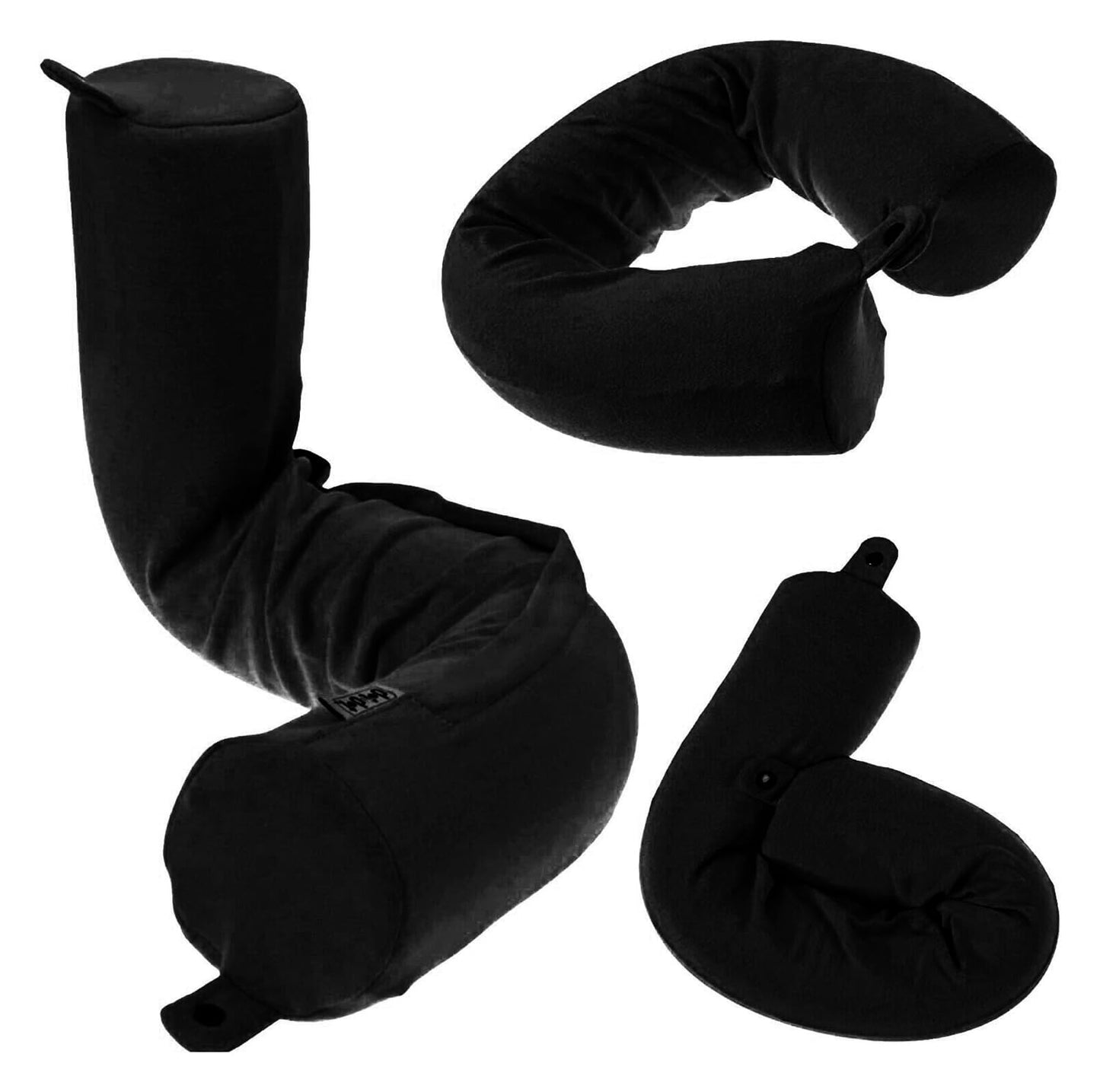 Dot&Dot Twist Memory Foam Travel Pillow for Airplanes - Travel Neck Pillow for Sleeping - Airplane Pillow for Neck Support, Chin, Lumbar and Leg - Adjustable, Bendable Neck Roll Pillow