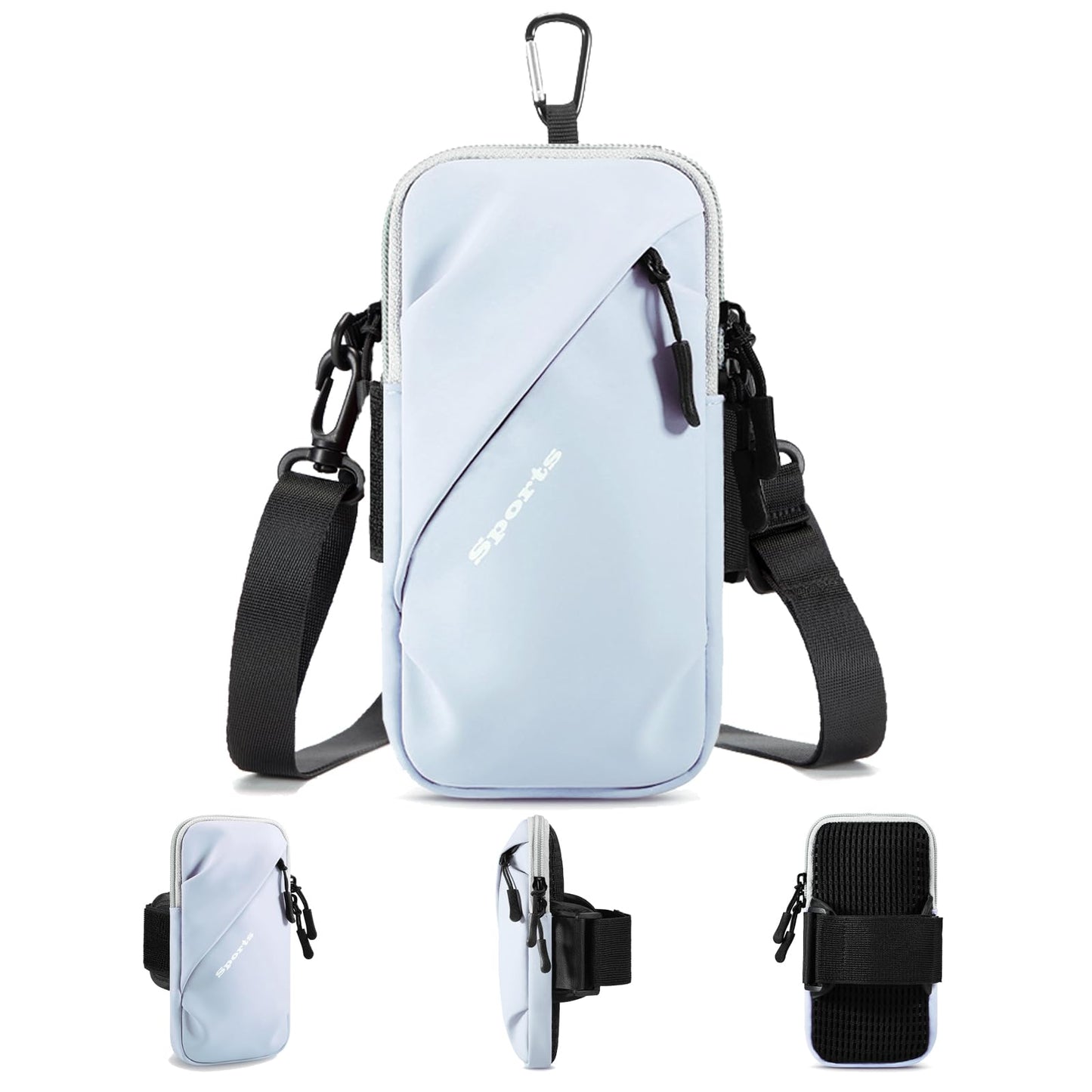 Cell Phone Holder, Small Crossbody Shoulder Holsters Bag with Arm Band, Fits iPhone and Android, Use for Running, Walking, Hiking & Biking (6.7 Inches, Red)