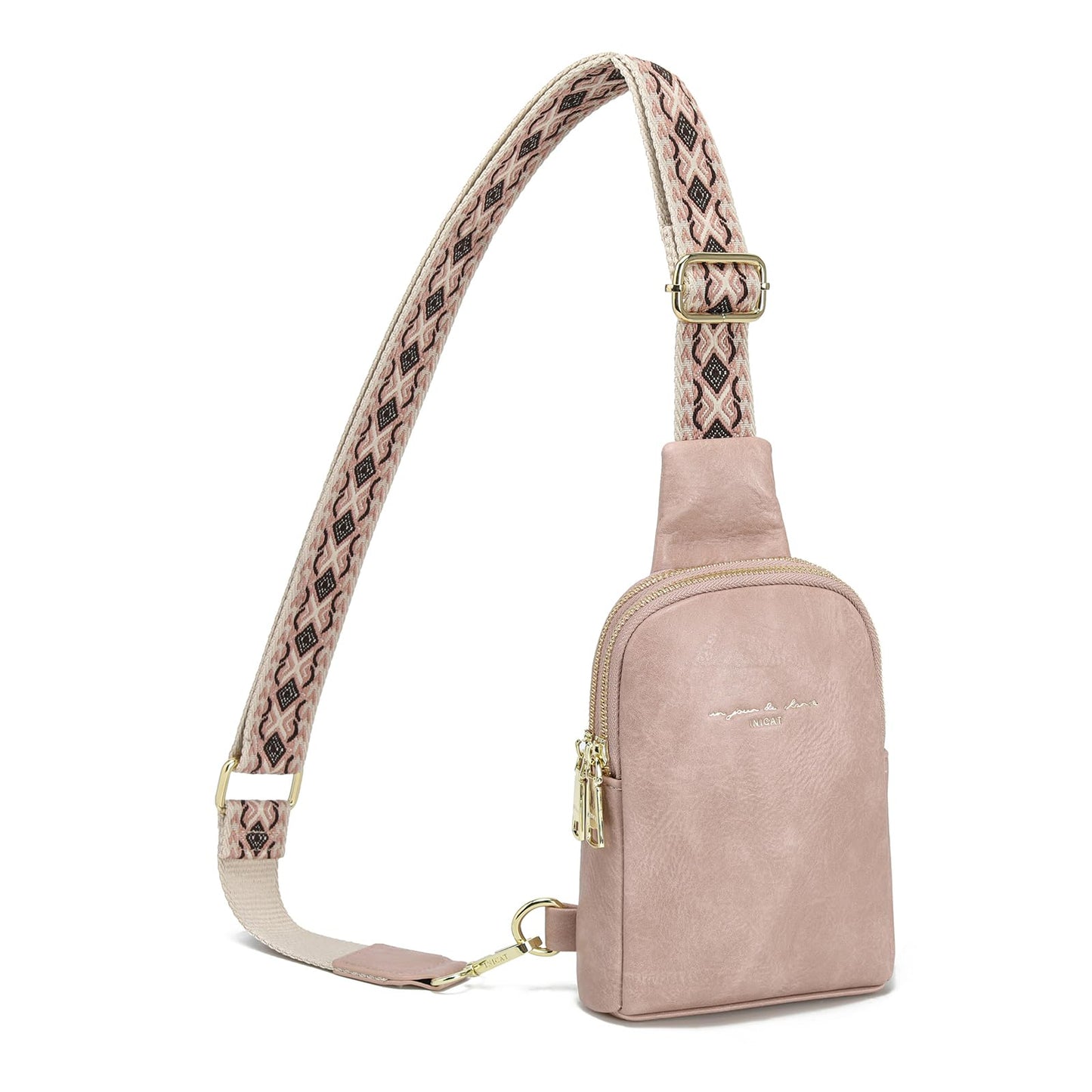 INICAT Travel Small Sling Bag Leather Crossbody Bags for Women Fanny Packs Cross Body Bag for Woman Cross Body Purses