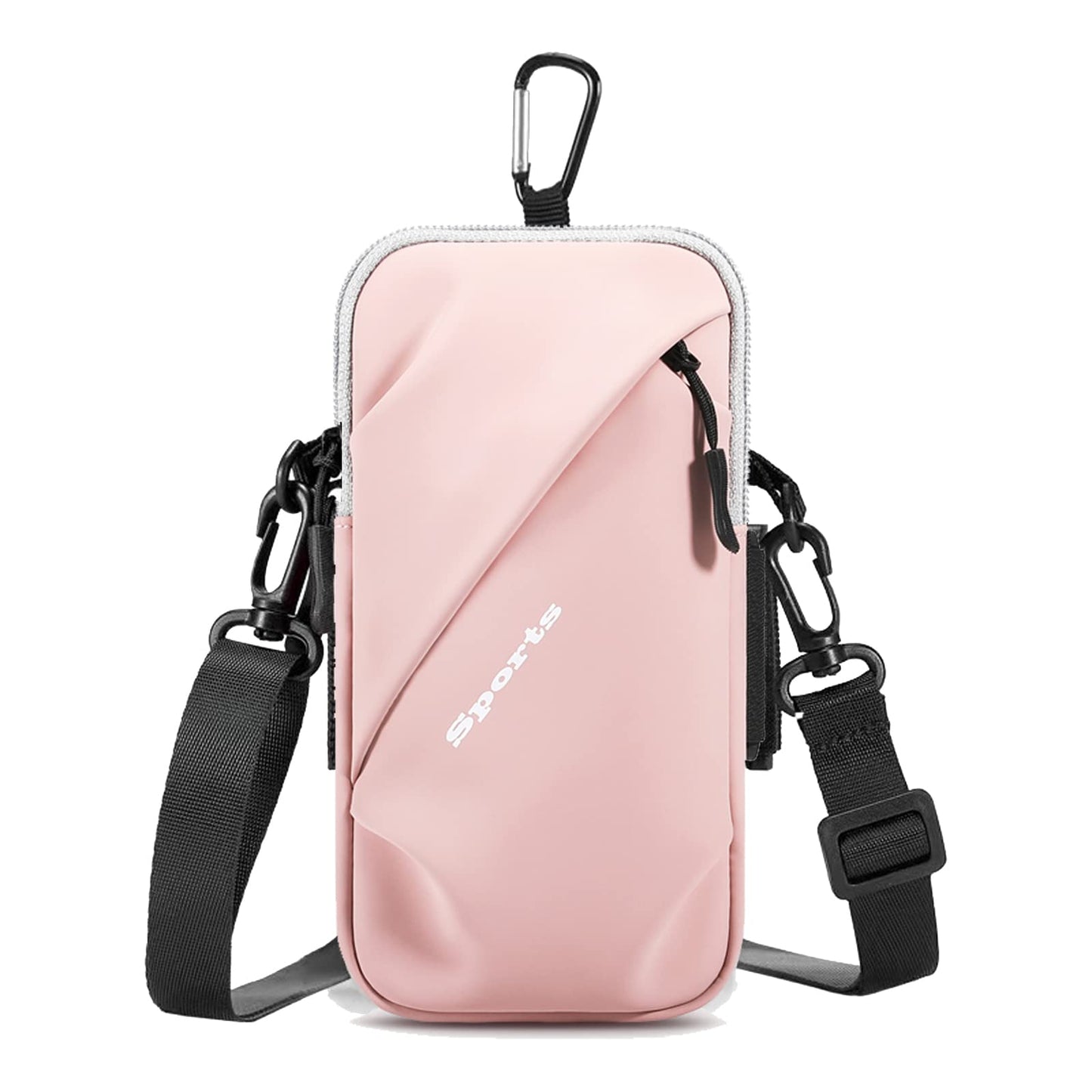 Cell Phone Holder, Small Crossbody Shoulder Holsters Bag with Arm Band, Fits iPhone and Android, Use for Running, Walking, Hiking & Biking (6.7 Inches, Red)