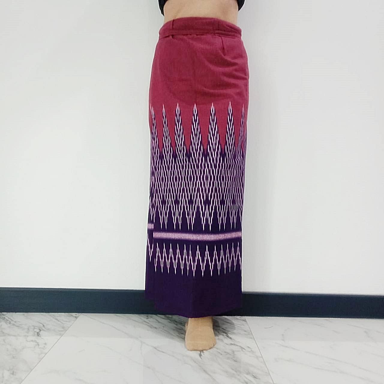 Sarong Free Size Cotton Printed Purple Fashion Ladies Clothing Long Wrap Skirt Womens Thai Traditional Striped High Waist Boho Skirts Formal Tie, Length: 100 cm, Width: 125 cm