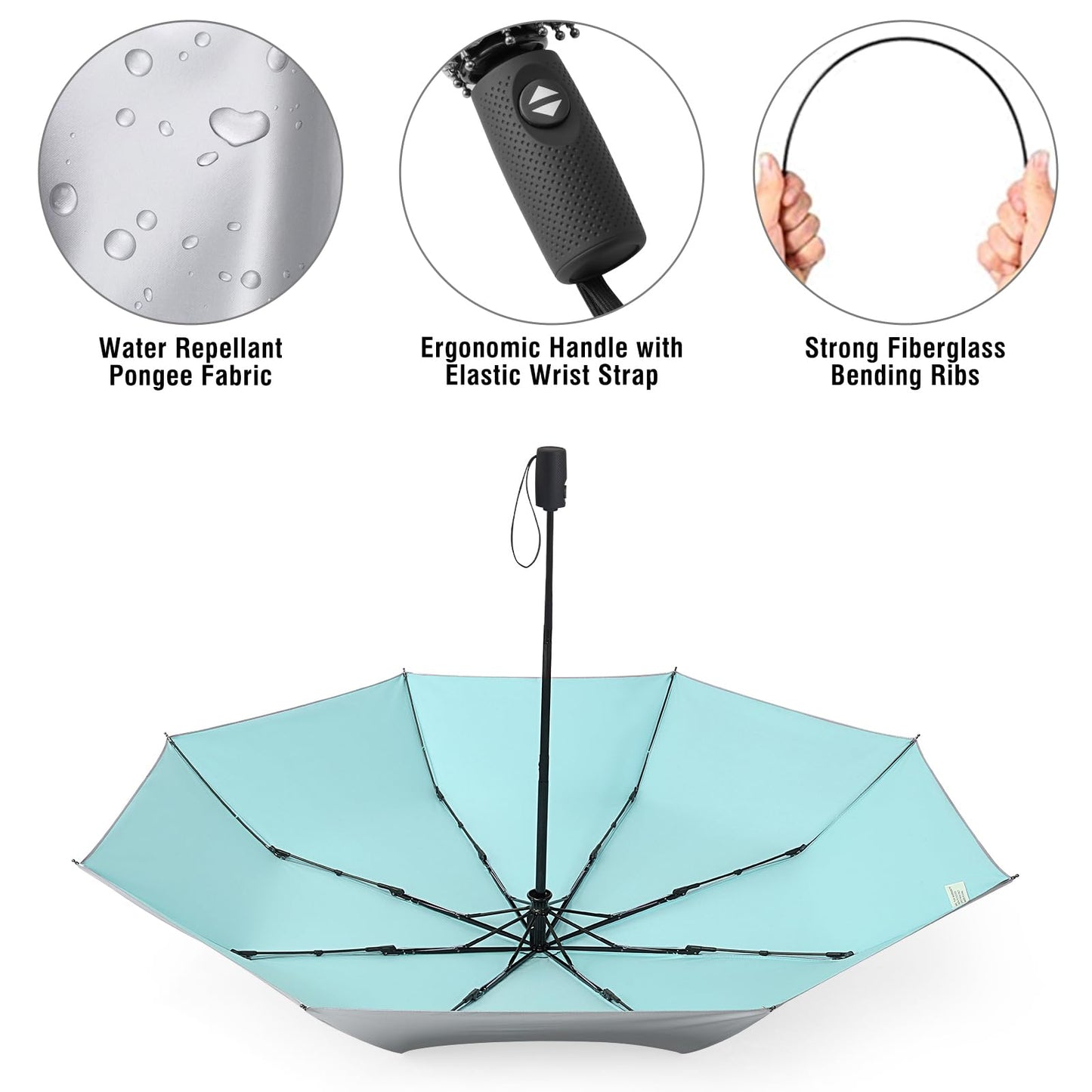G4Free UPF 50+ UV Protection Large Travel Umbrella 42/46 Inch Auto Open Close Windproof Sun Blocking Umbrella